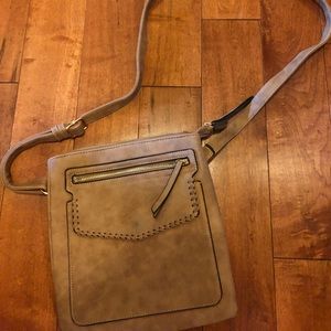 Beige suede purse